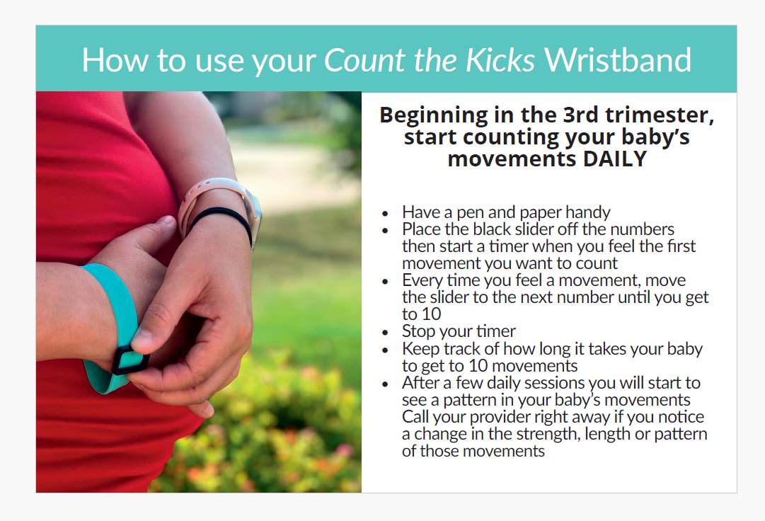Count the Kicks Wristbands (English) – GA